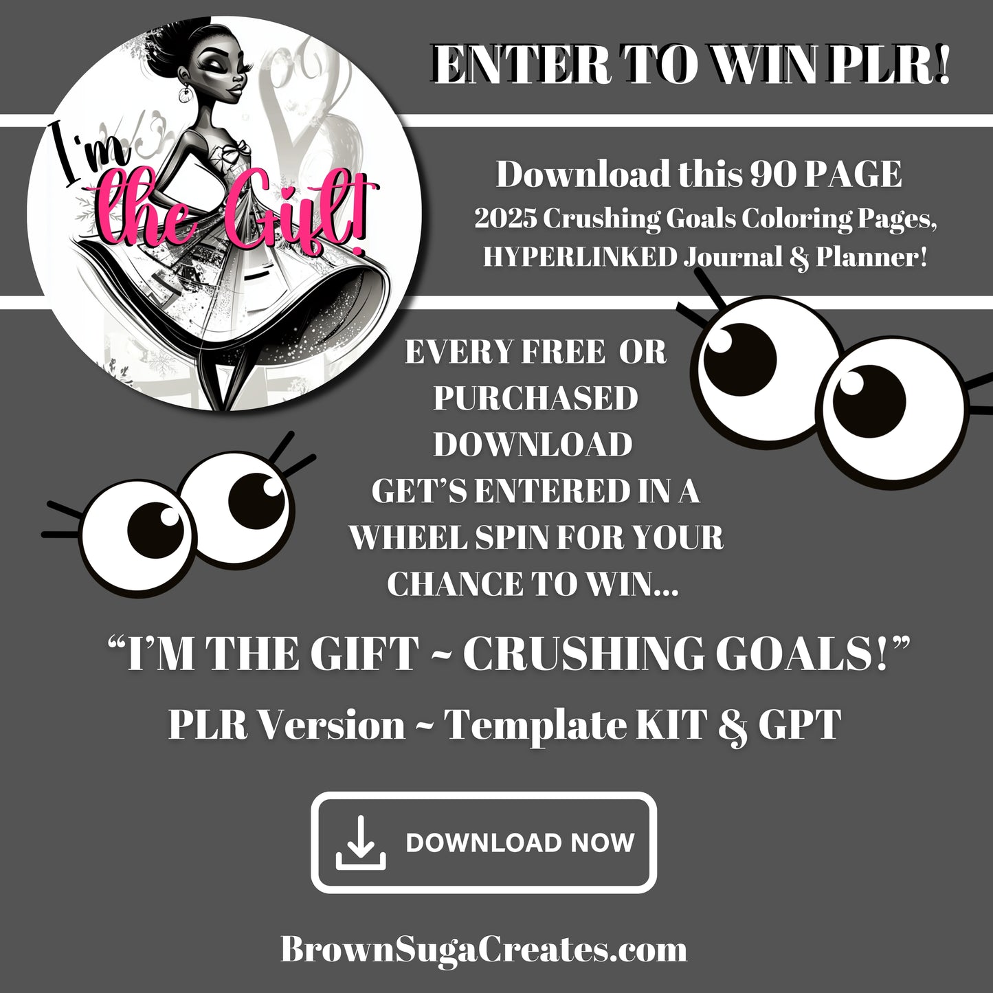 CRUSHING GOALS ALL 2025 COLORING & ACTIVITIES 90 PAGE HYPERLINKED JOURNAL | PLANNER
